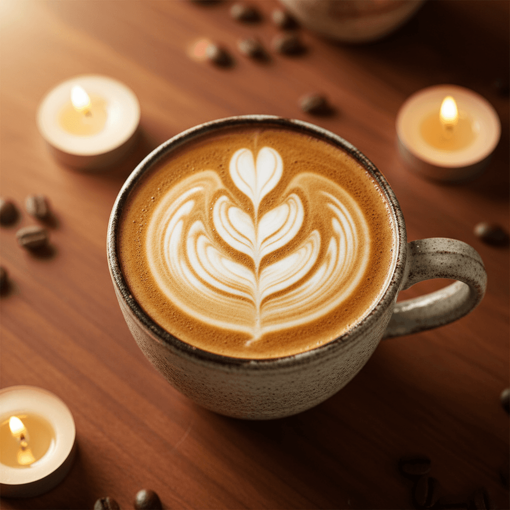 Handcrafted latte with art