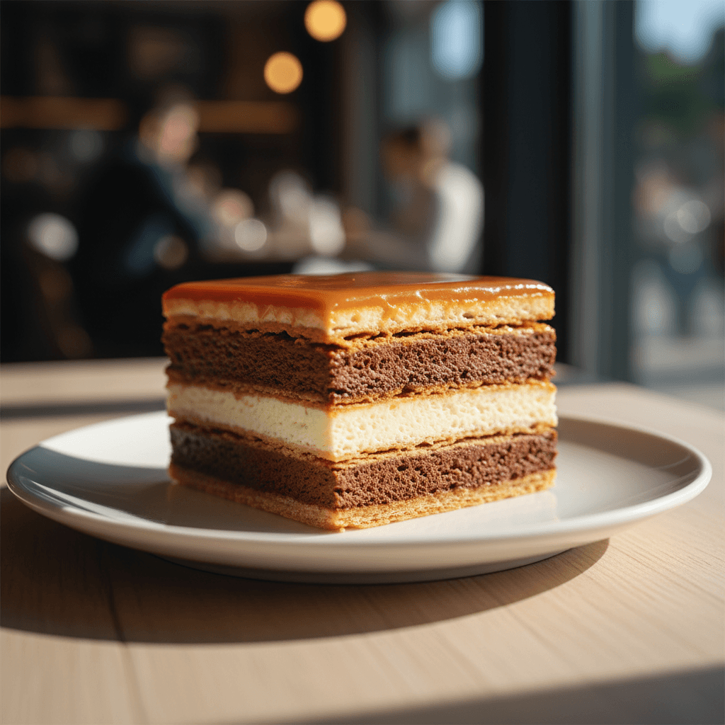 Layered dessert with premium presentation